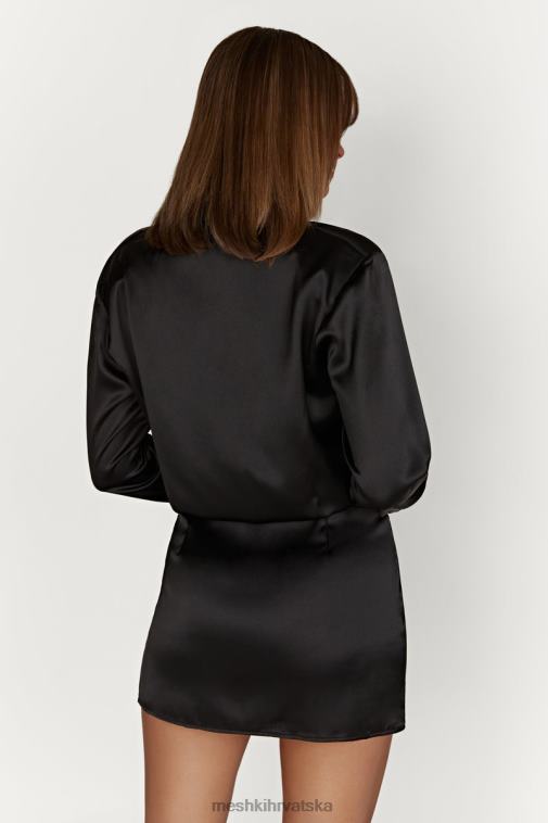 Meshki brielle satenska košulja haljina XH4NH600 odjeća crno