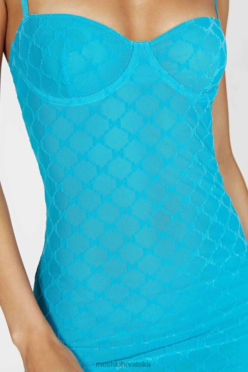 Meshki cherie mrežasta mini haljina s monogramom XH4NH694 odjeća akvamarin