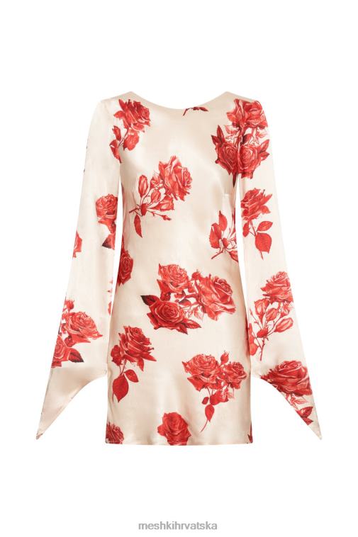 Meshki davina satenska mini haljina dugih rukava XH4NH258 odjeća otisak ruža