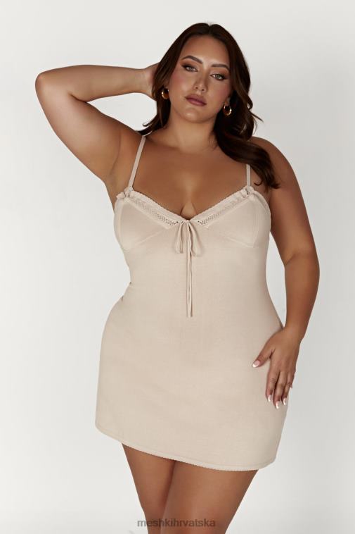 Meshki ellis pointelle pletena mini haljina XH4NH282 odjeća kost