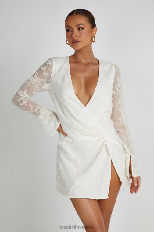 Meshki emory burnout baršunasta haljina XH4NH270 odjeća bijela