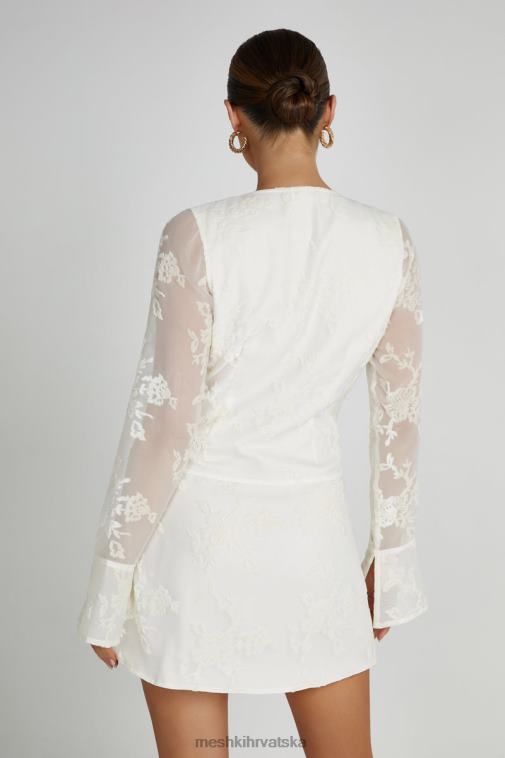 Meshki emory burnout baršunasta haljina XH4NH270 odjeća bijela