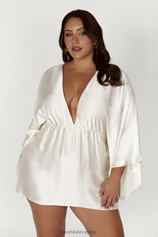 Meshki esmerlda plisirana kimono mini haljina XH4NH563 odjeća slonovača