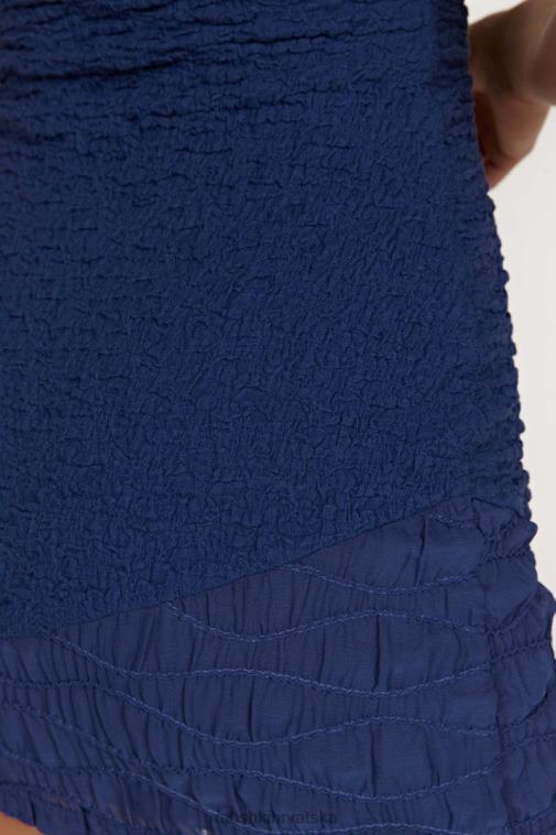 Meshki gemina mini haljina bez naramenica s teksturom XH4NH386 odjeća ponoćna mornarica