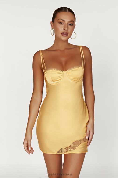 Meshki joslyn mini haljina od satena od čipke XH4NH168 odjeća limun