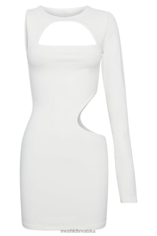 Meshki kat jedno rame rukavica mini haljina s izrezom XH4NH684 odjeća bijela