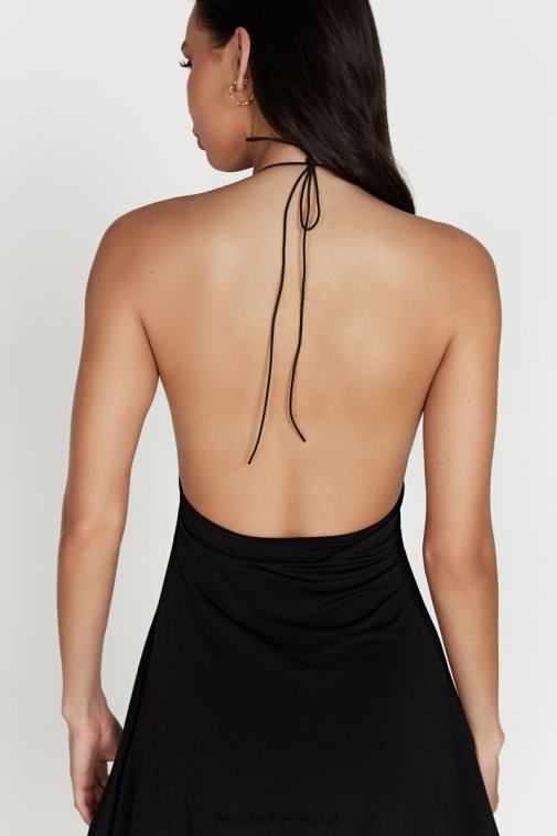 Meshki kehlani halter mini haljina XH4NH610 odjeća crno