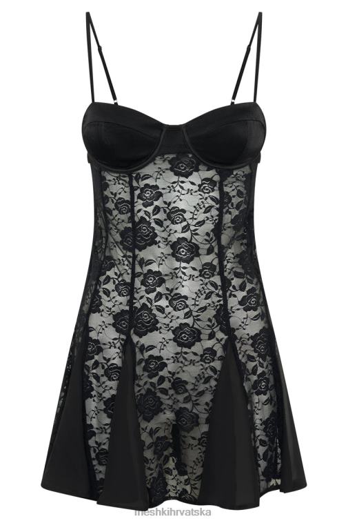 Meshki lolita mini haljina od čipke XH4NH411 odjeća crno