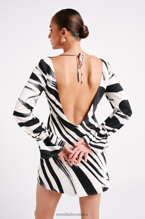 Meshki marta satenska mini haljina s printom XH4NH6 odjeća apstraktni ispis