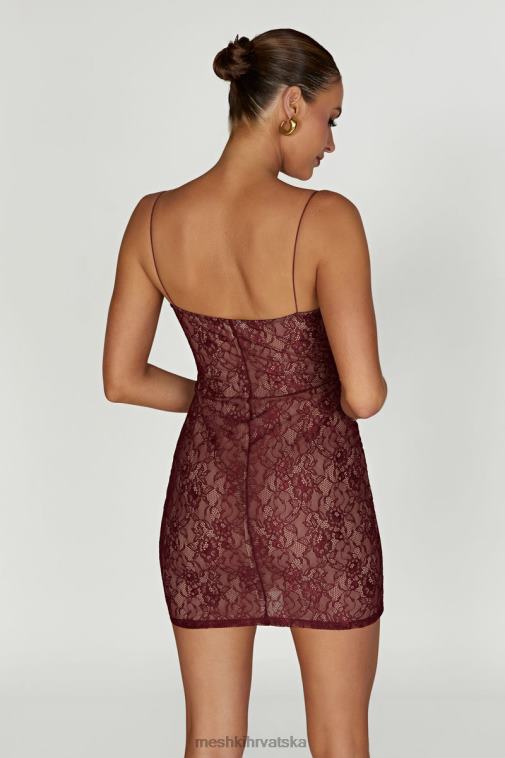 Meshki mini haljina od juliet čipke XH4NH344 odjeća vino