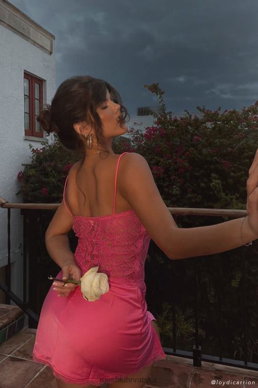 Meshki mini haljina od quincy čipke XH4NH654 odjeća žvakaća guma ružičasta