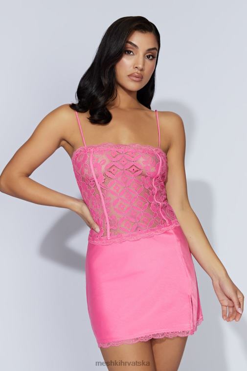 Meshki mini haljina od quincy čipke XH4NH654 odjeća žvakaća guma ružičasta