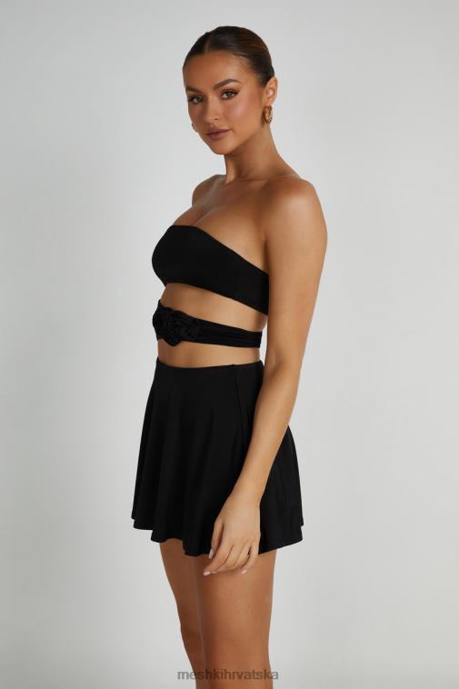 Meshki montanna ružičasta mini haljina bez naramenica XH4NH164 odjeća crno