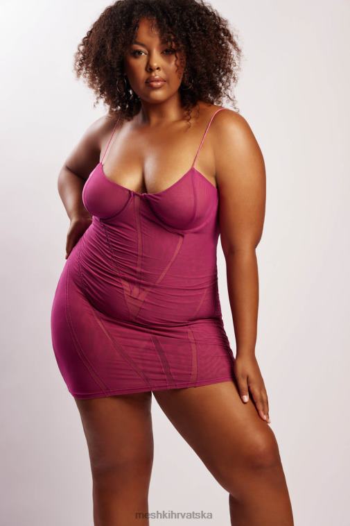 Meshki mrežasta mini haljina obložena mapelom XH4NH724 odjeća ljubičica