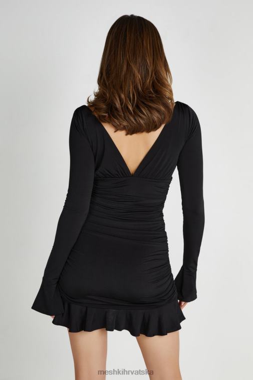 Meshki nabrana mini haljina leanne jersey XH4NH252 odjeća crno