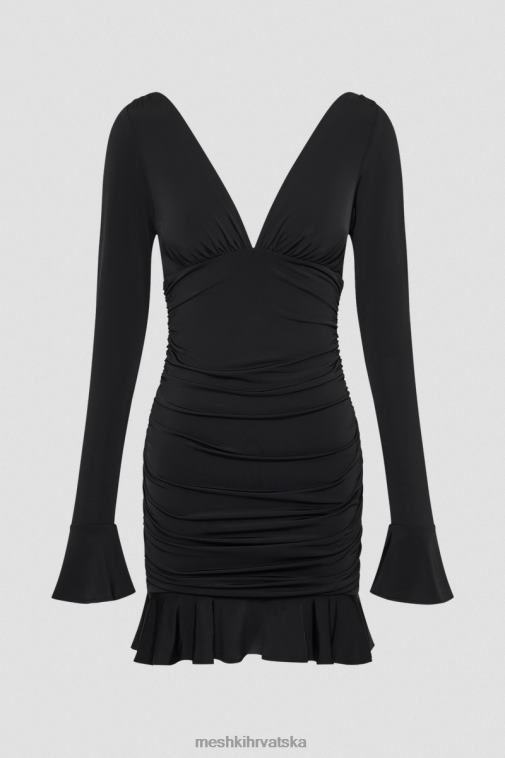 Meshki nabrana mini haljina leanne jersey XH4NH252 odjeća crno