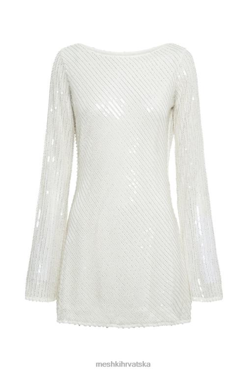 Meshki nala mini haljina sa šljokicama XH4NH123 odjeća bijela