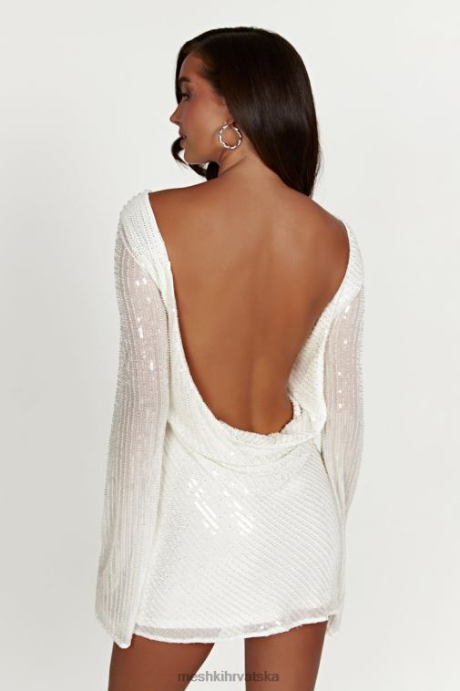 Meshki nala mini haljina sa šljokicama XH4NH123 odjeća bijela