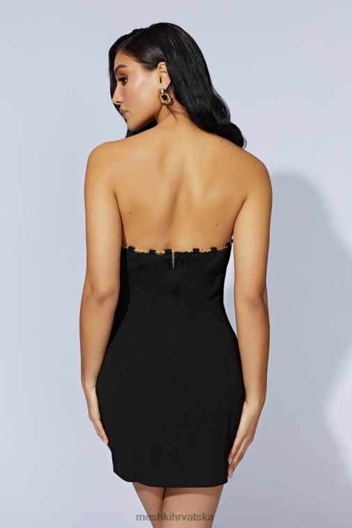 Meshki noelle mini haljina s lancem XH4NH602 odjeća crno