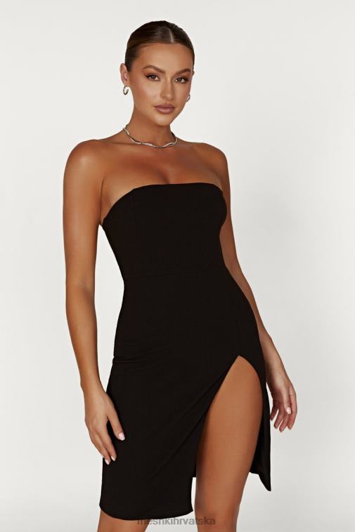 Meshki rachel crepe bandeau mini haljina s razdvojenim bedrima XH4NH613 odjeća crno