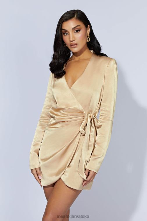 Meshki saira mini haljina na vezanje XH4NH655 odjeća pšenica