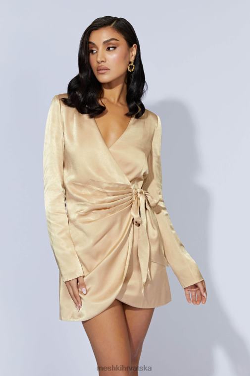 Meshki saira mini haljina na vezanje XH4NH655 odjeća pšenica