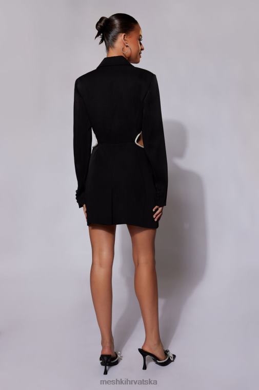 Meshki shyann diamante izrezana blejzer haljina XH4NH384 odjeća crno