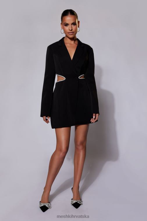 Meshki shyann diamante izrezana blejzer haljina XH4NH384 odjeća crno