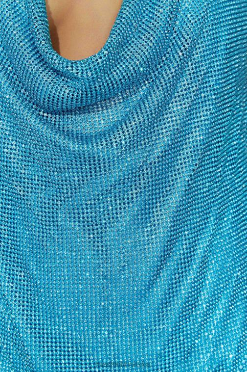 Meshki siya halter glomesh mini haljina XH4NH666 odjeća akvamarin