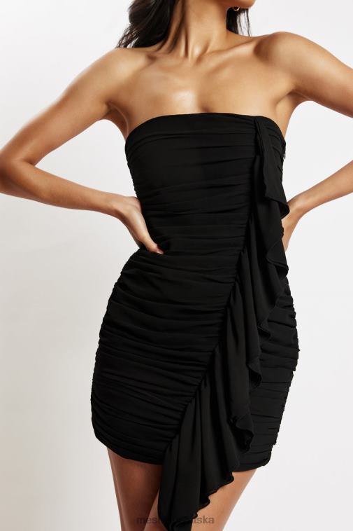 Meshki suzanna naborana mini haljina XH4NH670 odjeća crno