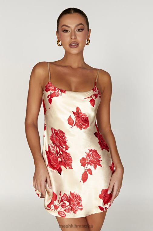 Meshki valentina satenska mini haljina XH4NH316 odjeća otisak ruža