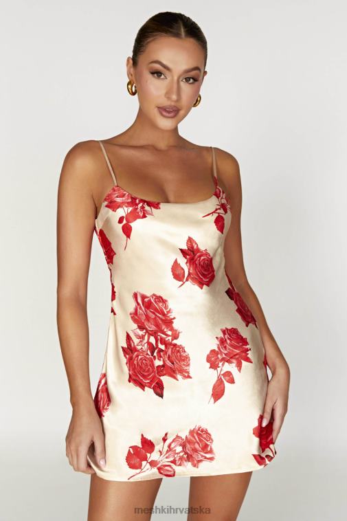 Meshki valentina satenska mini haljina XH4NH316 odjeća otisak ruža
