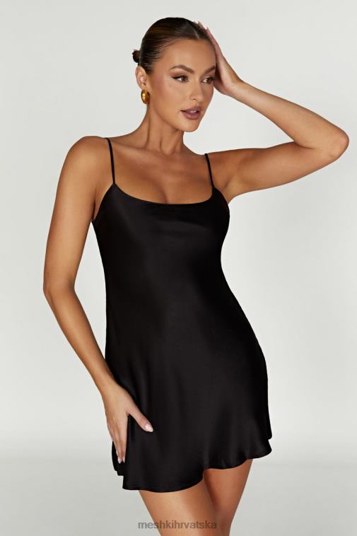 Meshki valentina satenska mini haljina XH4NH423 odjeća crno