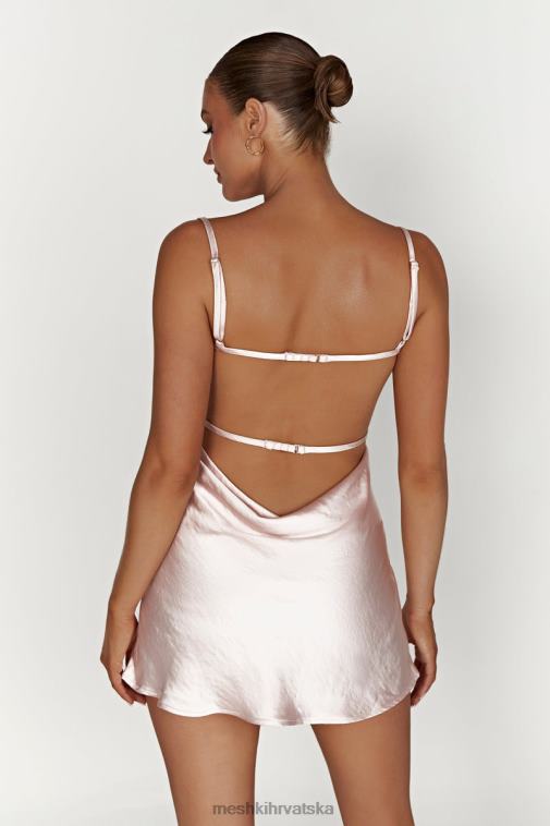 Meshki veda dvobojna mini haljina XH4NH614 odjeća rumenilo ružičasto