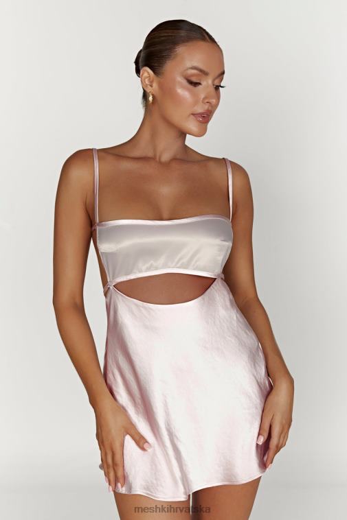 Meshki veda dvobojna mini haljina XH4NH614 odjeća rumenilo ružičasto