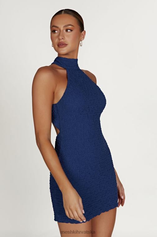Meshki yuki teksturirana mini haljina s halterima XH4NH499 odjeća ponoćna mornarica
