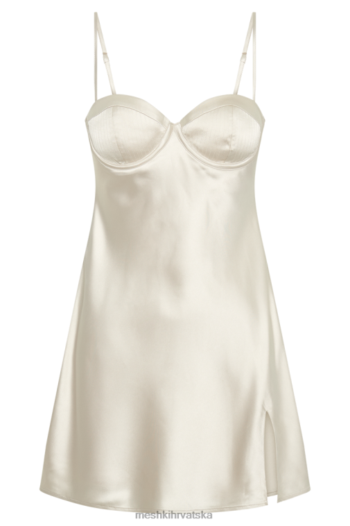 Meshki zahli satenska mini haljina s gornjim šavom XH4NH273 odjeća slonovača